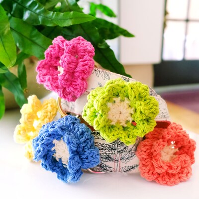 Dog Collar Flower - Hand Crochet Accessory - Hand Crocheted Dog Collar Flower - Special Occasion Party Wedding Dog Flower - Removable - image1